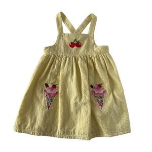 Baby Boden Seersucker Ice Cream Pinafore Dress